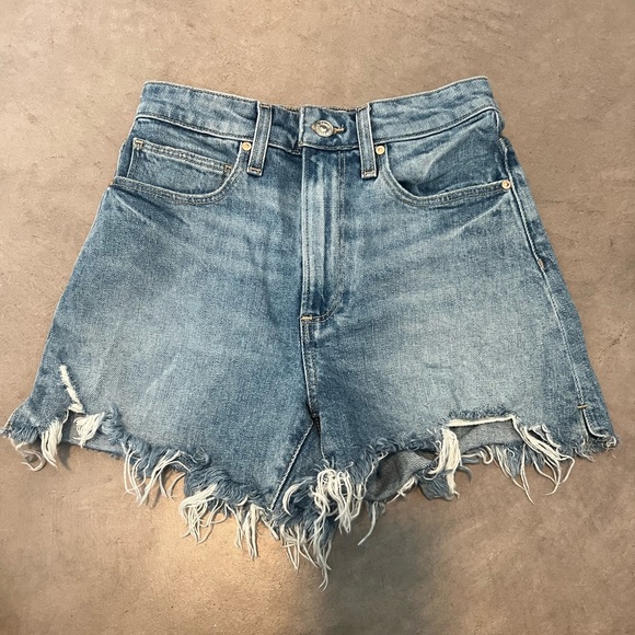 PAIGE Pants - PAIGE Light Blue Distressed “Dani Shorts”